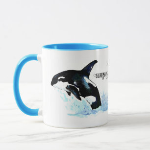 Taza Guardianes orcas de la acuarela de los océanos