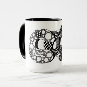 Taza Guay, Bubble Letter Art, Boho, Hippie, Coffee Mug