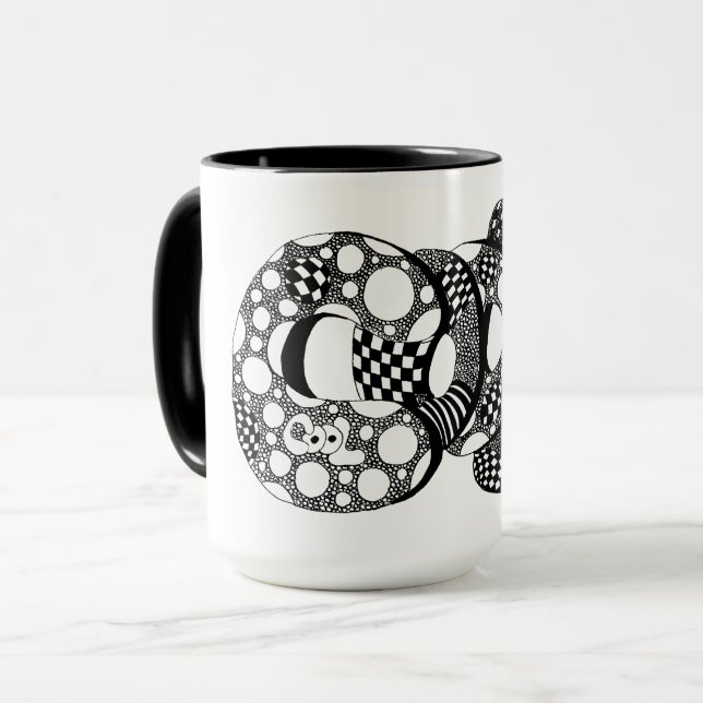 Taza Guay, Bubble Letter Art, Boho, Hippie, Coffee Mug (Anverso izquierdo)