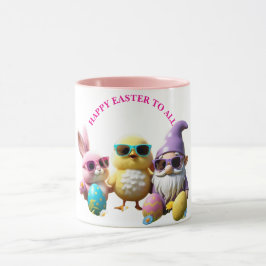 Taza Guay Easter Crew Bunny Chick Gnome gafas de sol ro