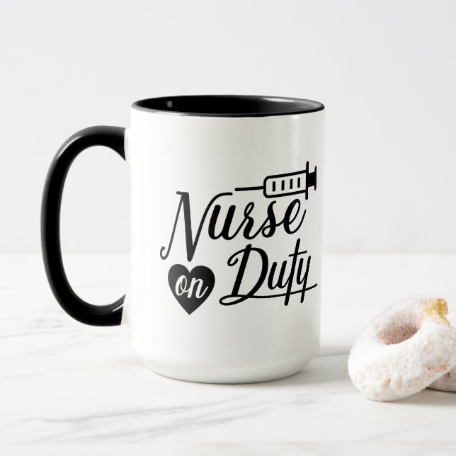 Taza Guay Enfermero de enfermería añadir monograma (Con donut)