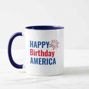 Taza Guay Happy Birthday America 4 de julio Patriotic