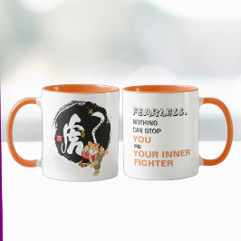 Taza Guay Kung Fu Tiger Cita Inspiradora sin miedo