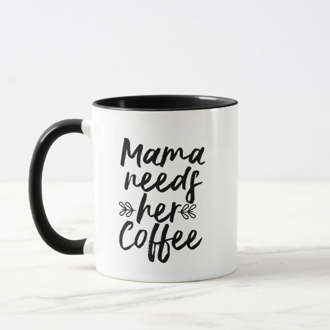 Taza Guay Mamá necesita su café - Gracioso café Mug (Izquierda)