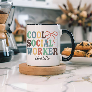 Taza Guay Social Worker Retro Coquette Personalizado Mu