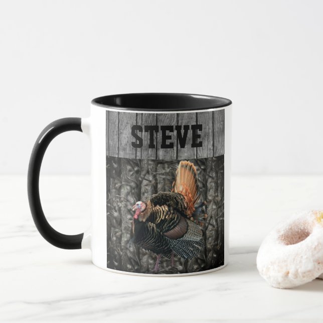 Taza Guay Turquía persigue nombre de camo personalizado (Con donut)