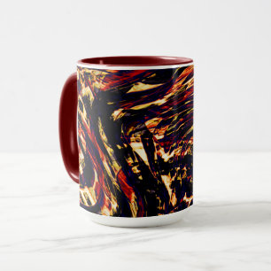 Taza Guerra de cintas doradas contra el rojo, en fondo 