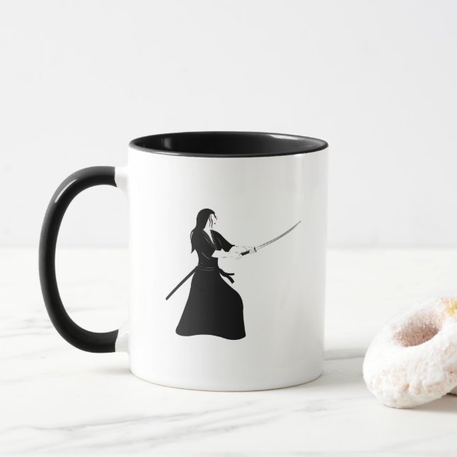 Taza Guerrera de Samurai con espada (Con donut)