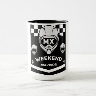 Taza Guerrero de Fin de Semana en Moto de Cross Piloto