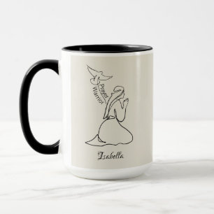 Taza Guerrero de Oración Diseño y Personalizar Nombre