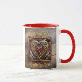 Taza Guerrero de San Valentín de Rubíes y Dagas Steampu