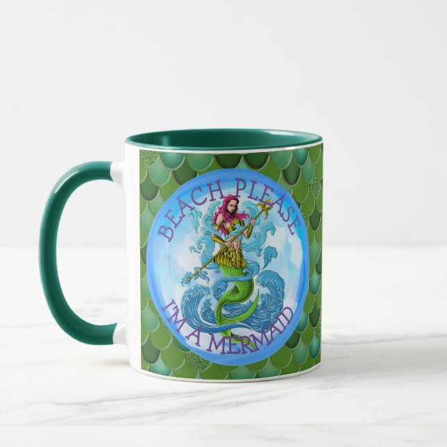 Taza Guerrero de Sirena Mug Verde (Izquierda)