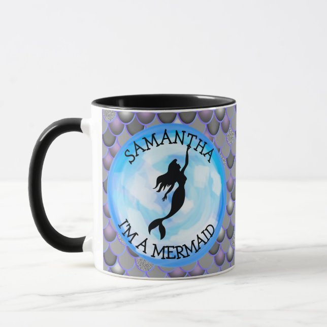 Taza Guerrero De Sirenas Gray Soy Un Mug MERMAID (Izquierda)