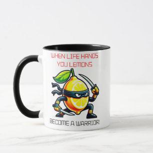 Taza Guerrero del Ninja del limón con espadas