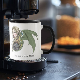 Taza Guerrero Elfo Dragón Fantasía Mágico Medieval Melo