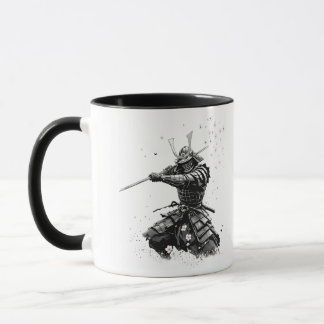 Taza Guerrero Samurái en Acción Arte Japonés Cerámica