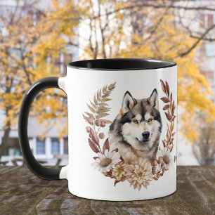 Taza Guerrilla de otoño en Malamute Alaskan