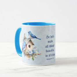 Taza Guijarros de Bluebird Mug Birdhouse Ecclesiastes