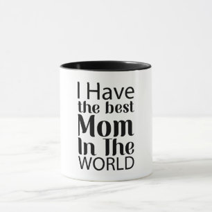 Taza Guión blanco y negro elegante de la mejor mamá del