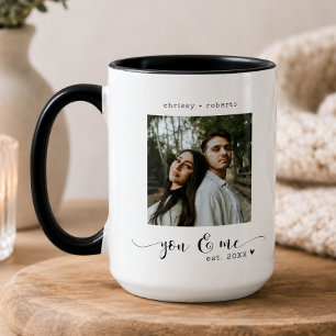 Taza Guión de foto blanco minimalista moderno