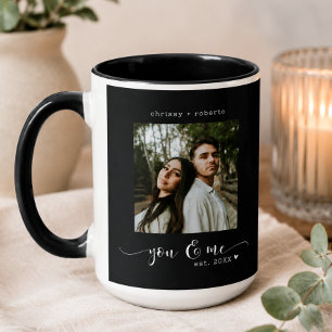 Taza Guión de foto negro minimalista moderno