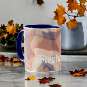 Taza Guión de mármol caída terracota morado moderno