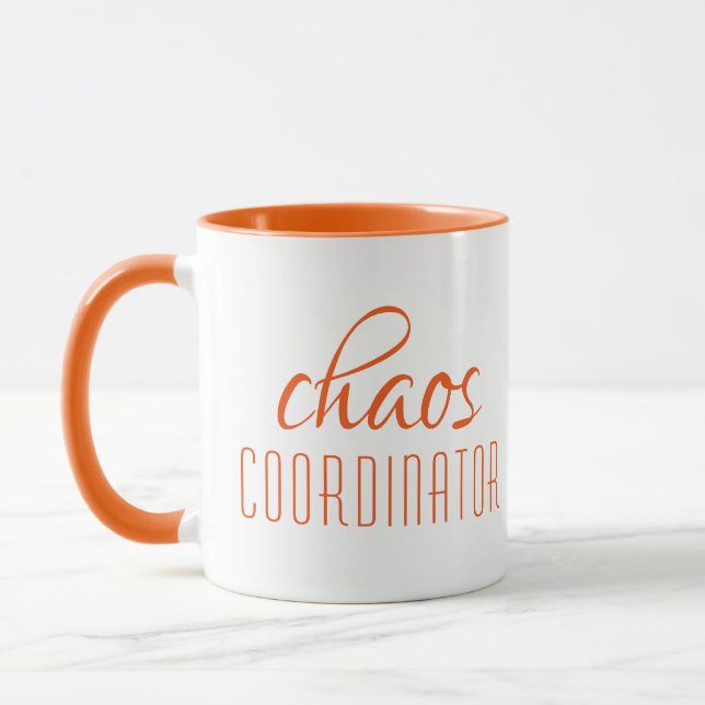 Taza Guión de Naranja moderno del coordinador del caos (Izquierda)