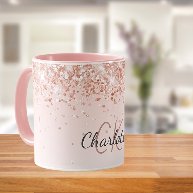Taza guión de nombre de oro Rosa (Subido por el creador)