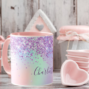 Taza Guión del nombre holográfico del polvo del purpuri