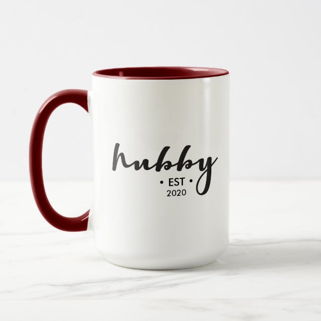 Taza Guión moderno de año personalizado (Izquierda)