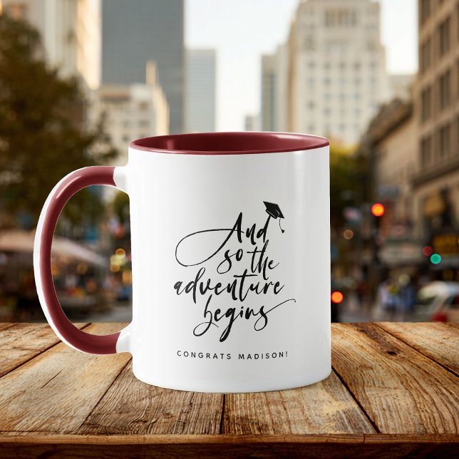 Taza Guión moderno de graduación felicita a la moda Cit (Subido por el creador)