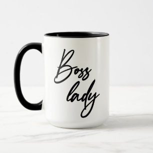 Taza Guión moderno de letra de mano Jefe Lady