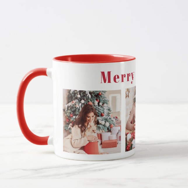 Taza Guión moderno tres foto rojo moro y brillante (Izquierda)