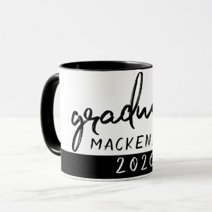 Taza Guión negro graduado Clásica Keepsake con el año
