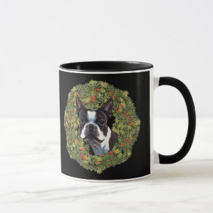 Taza Guirnalda de Boston Terrier