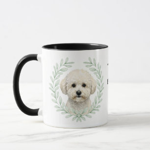 Taza Guirnalda de eucalipto Bichon Frise perro monogram