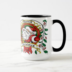 Taza Guirnalda del navidad de Papá Noel