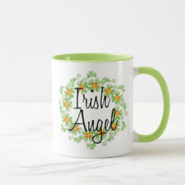 Taza Guirnalda irlandesa del trébol del ángel