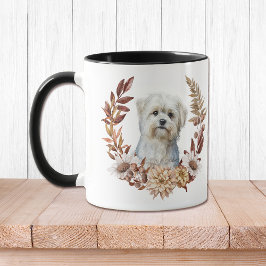 Taza Guirnalda otoñal de perro maltés