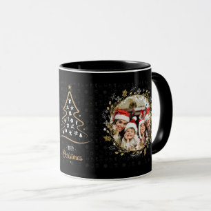 Taza Guirnaldas negras elegantes del navidad de la
