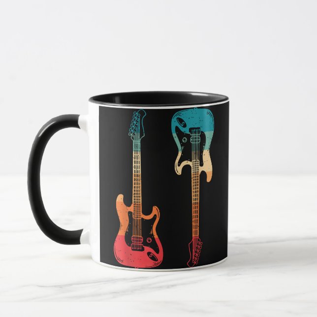 Taza Guitarista de guitarra retro rock de guitarra de t (Izquierda)