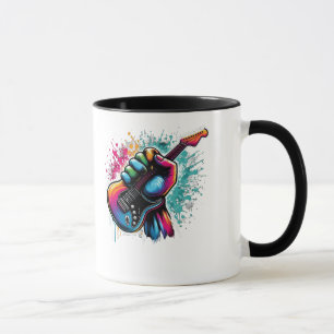 Taza Guitarra de ráfagas de color - Fistful of Rock & R