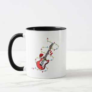 Taza Guitarra eléctrica Santa Claus Navidades de música