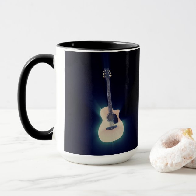 Taza Guitarra Glowing Azul Fría (Con donut)