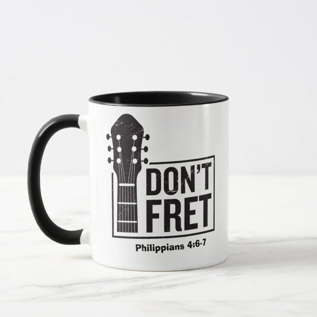 Taza Guitarra no te preocupes (Philippians 4:6-7) (Izquierda)