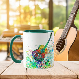 Taza Guitarra y acordes salpicadura personalizada