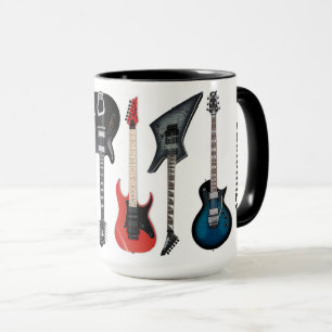 Taza Guitarras Eléctricas Personalizadas Blancas