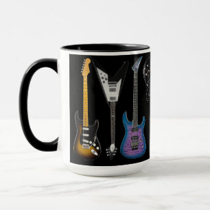Taza Guitarras Eléctricas Personalizadas Negras