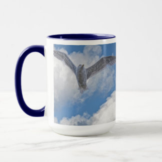 Taza Gull volador y nubes regalo de amante de la vida s