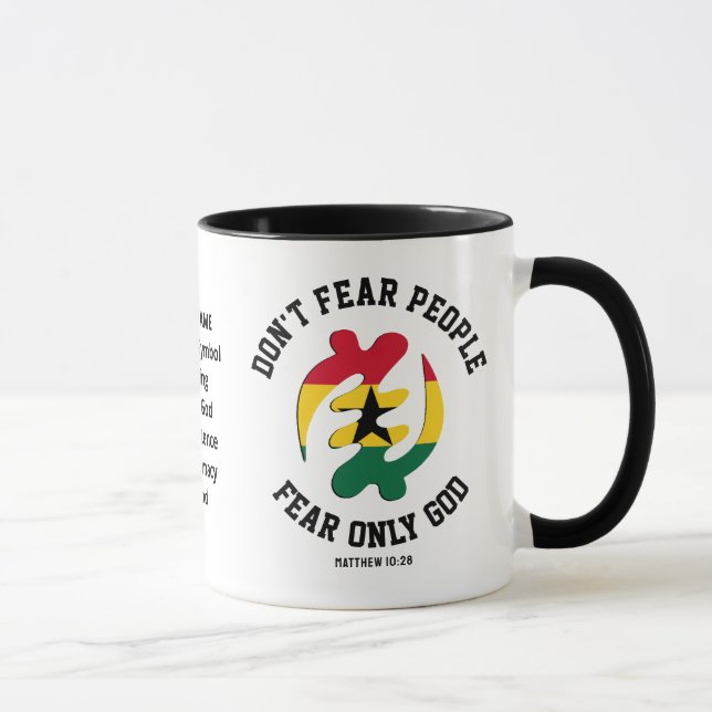 Taza Gye Nyame Adinkra SÓLO TEME DIOS Christian Ghana (Derecha)